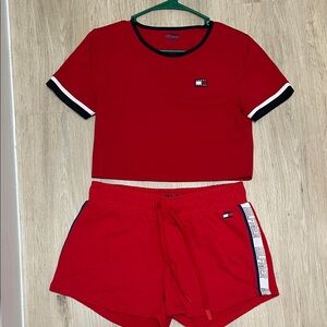 Tommy Hilfiger Red Tee and Shorts Set